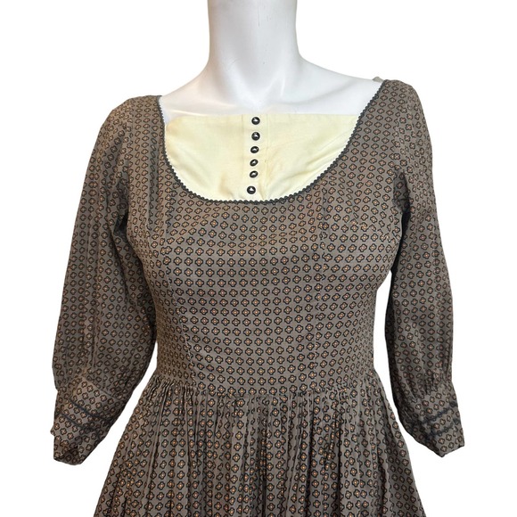 Candy Jones California 50's 60's Vintage Greyish Brown Day Dress sz XS/0 - Picture 2 of 15